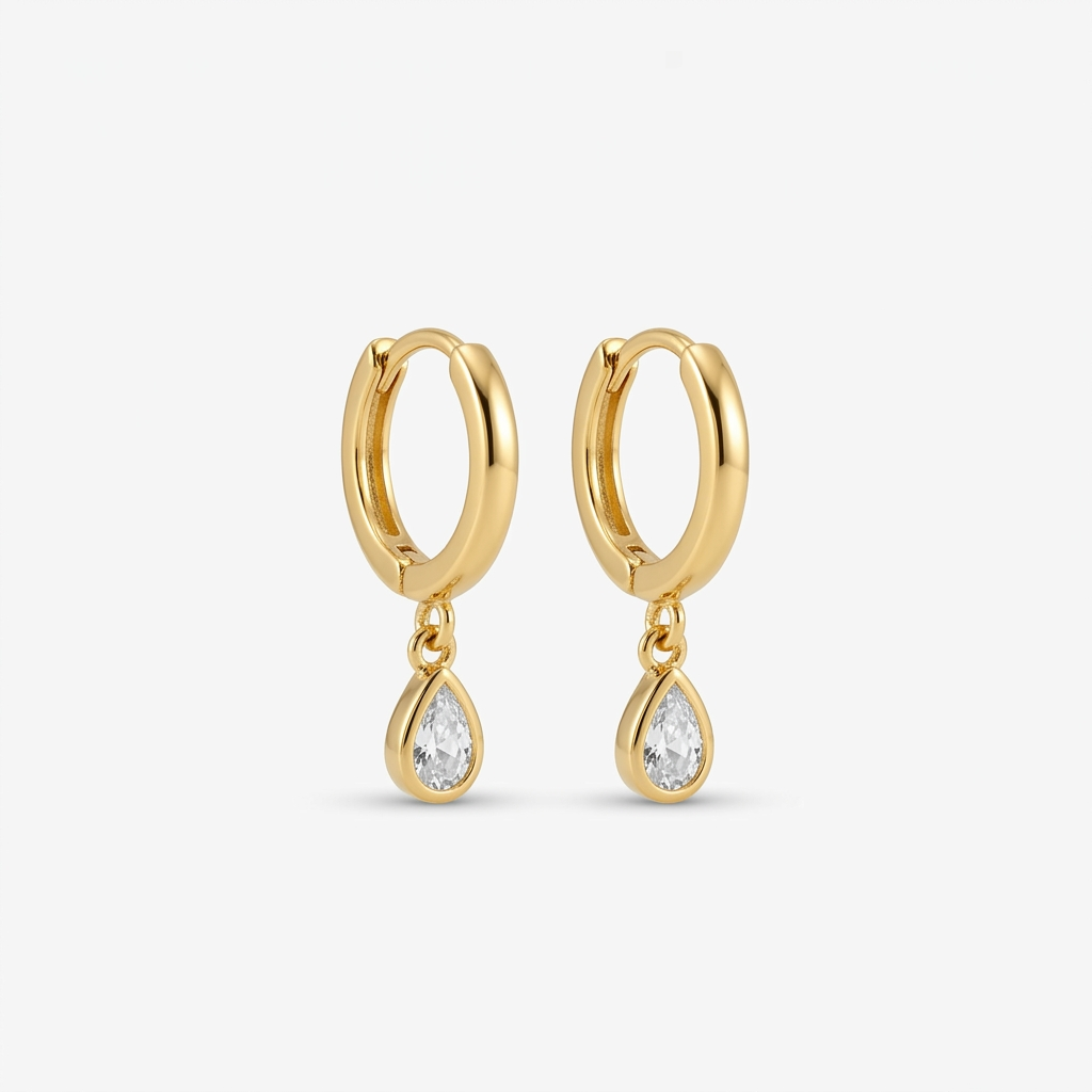 Crystal Drop Hoops
