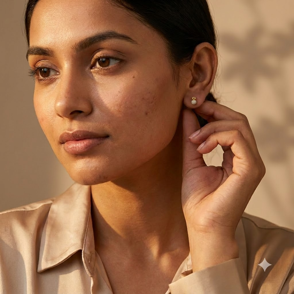 Gold-Tone Pave Crystal Stud Earrings