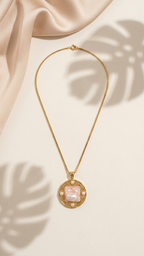 Blush Pearl Medallion Necklace