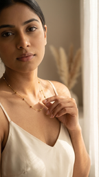 Gold Beaded Chain Necklace
