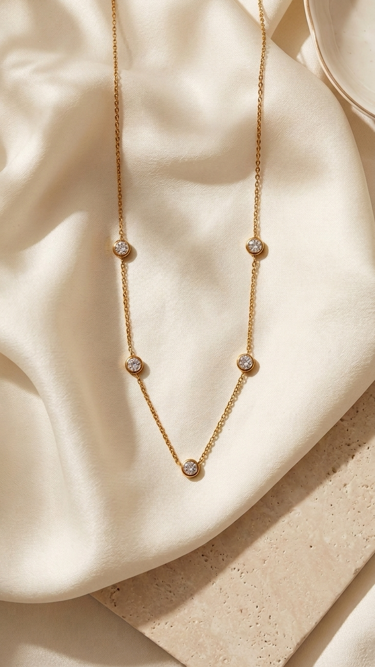 Minimal Solitaire Station Necklace