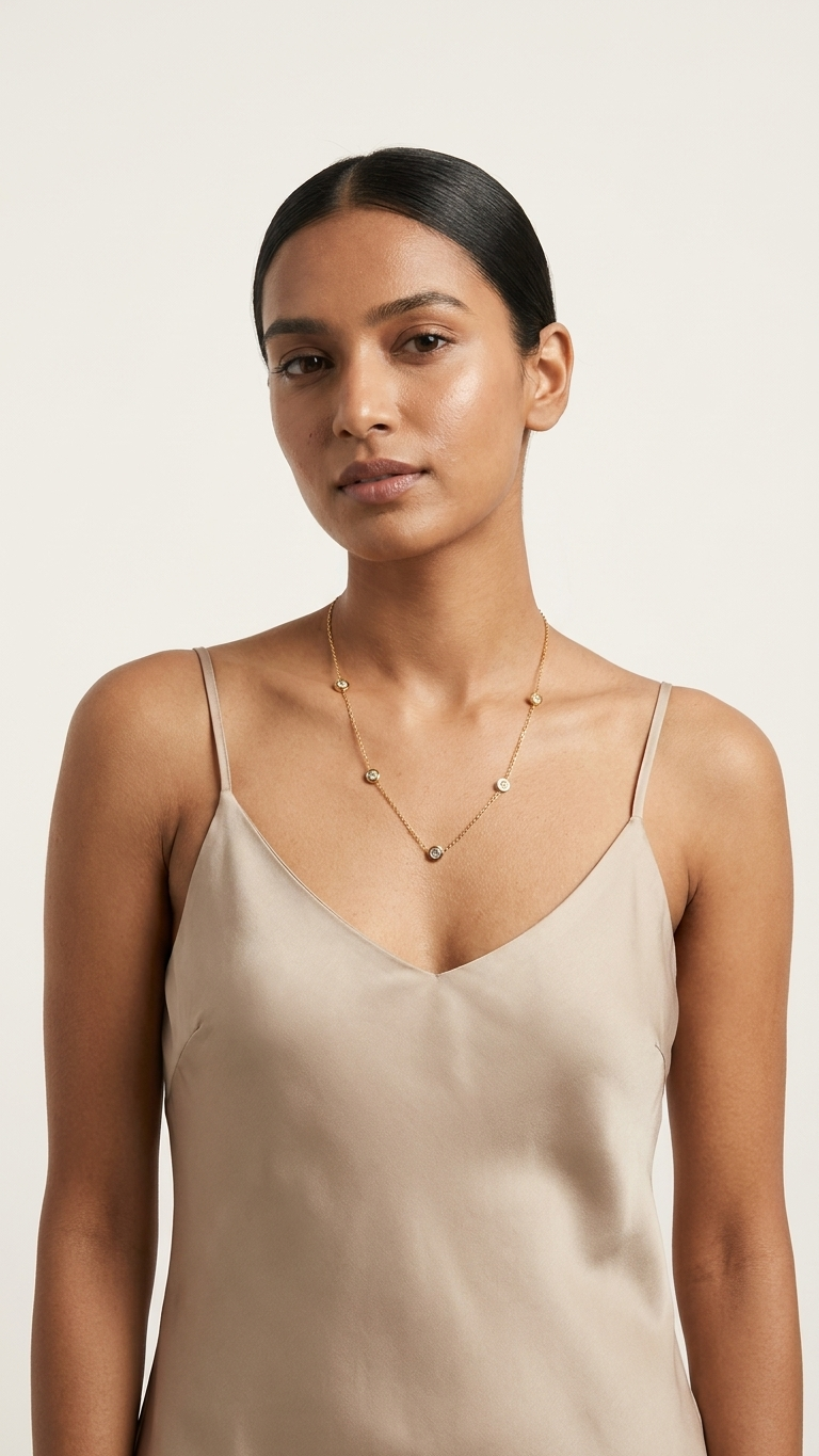 Minimal Solitaire Station Necklace